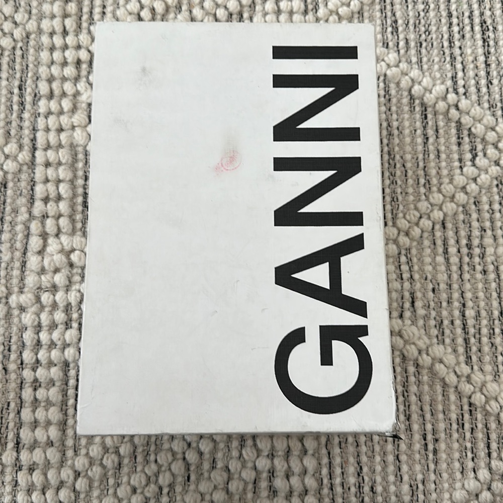 Ganni 50mm embellished naplack loafer in white